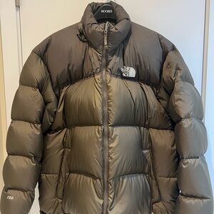 The North Face Men's Khaki and Dark Gray Puffer Jacket